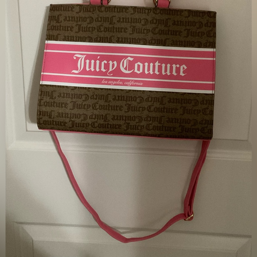 Juicy couture billboard pink and brow tote bag great condition